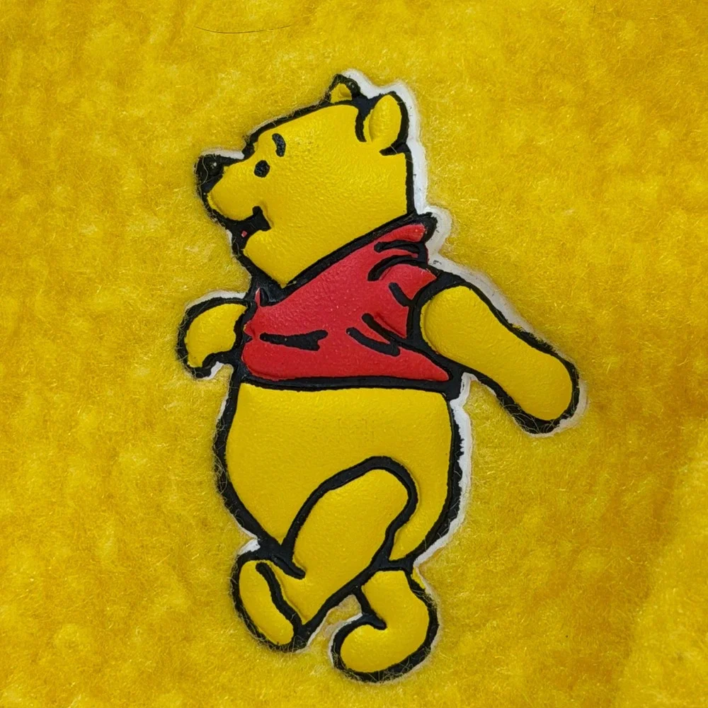 Baby Winnie the Pooh Fleece Snowsuit Bunting Yellow Hooded Footed‎ 12M VINTAGE